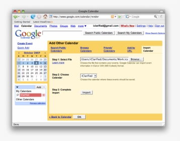 Add Ical Events To Google Calendar - Google Calendar, HD Png Download, Free Download