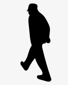 Man, Walking, Hat, Old, Thinking, Blue, Red, Isolated - Elderly Walking Silhouette Png, Transparent Png, Free Download