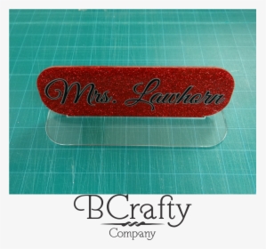 Acrylic Blank Desk Name Plate Red Glitter - Calligraphy, HD Png Download, Free Download