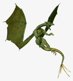 Angry Green Dragon Png Image - Dragon Flying White Background, Transparent Png, Free Download