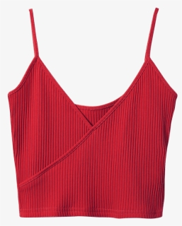 Lady Ribbed Surplice Cropped Cami Tank Top - Cocktail Dress, HD Png Download, Free Download