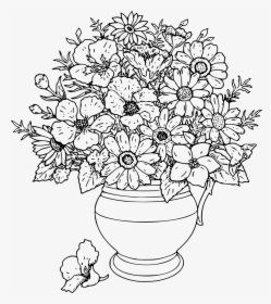 Transparent Flower Vase With Flowers Photography Png - Flower Vase Coloring Pages, Png Download, Free Download
