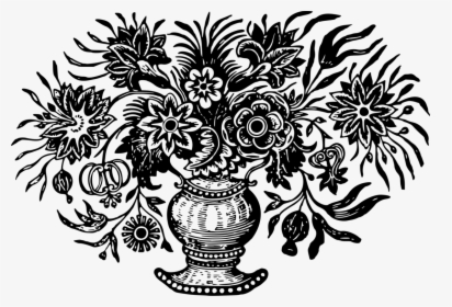 Visual Arts,plant,flora - Flower Vase Black N White Png, Transparent Png, Free Download
