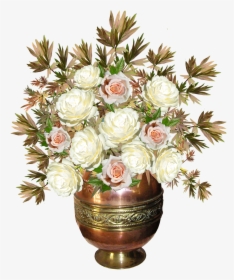 Roses, Copper Vase, Flowers, Arrangement - Vazo Çiçek Png, Transparent Png, Free Download