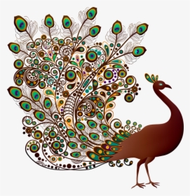 Peacock, Graceful, Bird, Animal, Plumage, Raptor, Wing - Indian Peacock Design Png, Transparent Png, Free Download