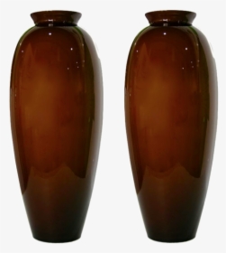 1980 Modern Italian Pair Of Tall Golden Brown Murano - Vase, HD Png Download, Free Download