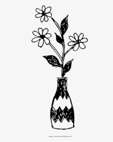Flower Vase Coloring Page - Vase, HD Png Download, Free Download