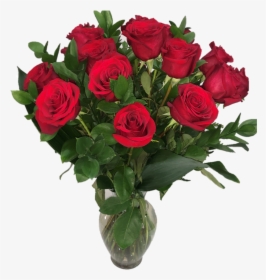 Two Dozen Roses Vase - Red Roses, HD Png Download, Free Download