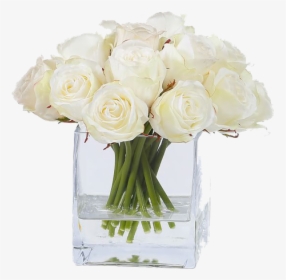 Glass Vase With White Flowers, HD Png Download, Free Download