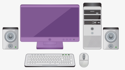 Parts Of A Desktop Computer With The Monitor Highlighted - Personal Computer, HD Png Download, Free Download
