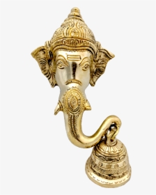 Indian Brass Handicraft Ganesh Bell - Statue, HD Png Download, Free Download