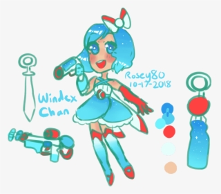 Rosey80 Revamp Of An Old Oc, Windex-chan You Already - Cartoon, HD Png Download, Free Download
