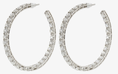 Medium Diamond Hoop Earrings - Earrings, HD Png Download, Free Download