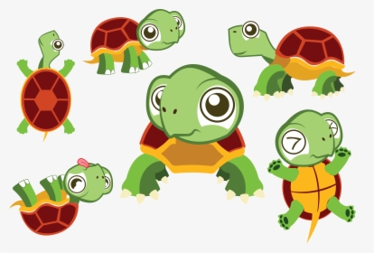 Cute Turtle Cartoon , Transparent Cartoons - Turtle Cartoon, HD Png Download, Free Download