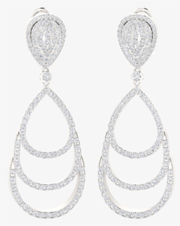 Triple Pear Diamond Hoop Earrings - Earrings, HD Png Download, Free Download