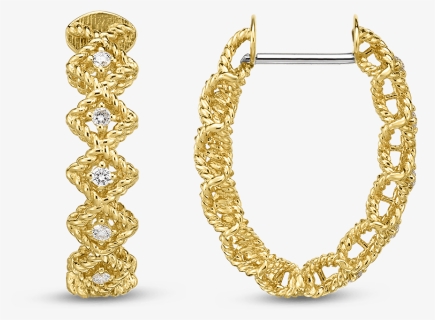 Roberto Coin Oval Hoop Earring - Roberto Coin Barocco Hoops, HD Png Download, Free Download