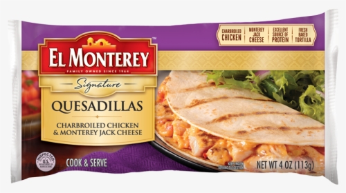 Single Charbroiled Chicken & Monterey Jack Cheese Quesadilla - El Monterey Quesadillas, HD Png Download, Free Download
