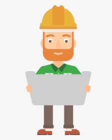 Contractor Holding Plans - Construction Guy With Thumb Up, HD Png Download, Free Download