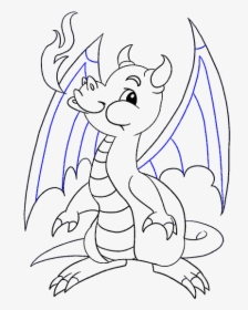 How To Draw Baby Dragon - Baby Dragons To Trace, HD Png Download, Free Download