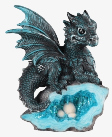 Blue Crystal Baby Dragon Statue - Figurine, HD Png Download, Free Download
