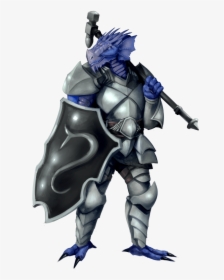 A Dragon Humanoid In Armor Holding A War Hammer And - Dragonborn Hammer, HD Png Download, Free Download