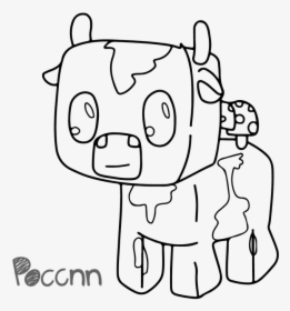 Cow Lineart Minecraft - Sketch, HD Png Download, Free Download