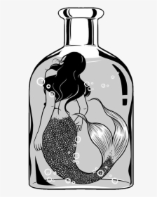 Mermaid Water Blackandwhite Bottle Tumblr - Henn Kim Mermaid, HD Png Download, Free Download