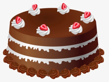 Birthday Cake Chocolate Cake Clip Art - Chocolate Cake Cartoon Png, Transparent Png, Free Download