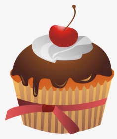 Cupcake Black Forest Gateau - Black Forest Cartoons Png, Transparent Png, Free Download