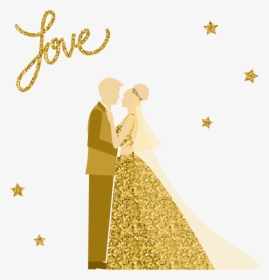 Vector Wedding Png Download - Wedding Silhouettes Gold, Transparent Png, Free Download
