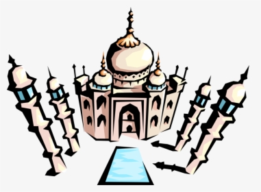 Vector Illustration Of Taj Mahal Marble Mausoleum On - Illustration, HD Png Download, Free Download