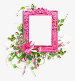 Ribbon Flower Butterfly Border Png - Picture Frame, Transparent Png, Free Download
