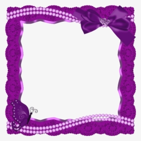 Transparent Frames Purple Butterfly Border Design Png - Butterfly Violet Border Design, Png Download, Free Download