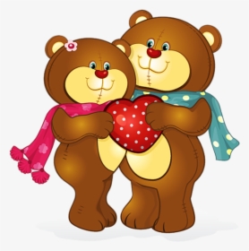 Tubes Nounours Valentines Day Cartoons, Teddy Bear - Couple Bear Clipart, HD Png Download, Free Download