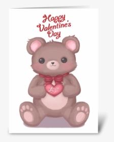 Valentine"s Teddy Bear Greeting Card - Happy Christening, HD Png Download, Free Download