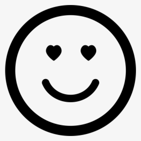 Emoticon In Love Face With Heart Shaped Eyes In Square - Round Button Add, HD Png Download, Free Download