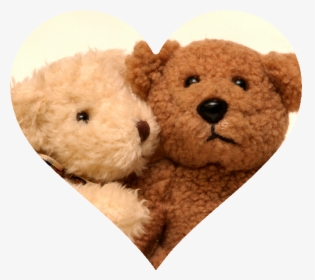 Heart Image Of 2 Stuffed Bears Hugging - 2 Teddy Bears Cuddling, HD Png Download, Free Download