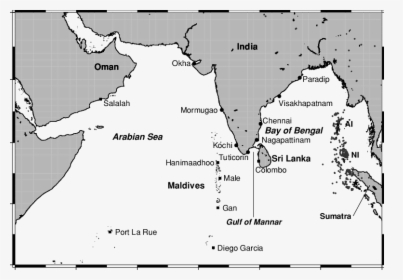 Indian Ocean Map Black And White, HD Png Download, Free Download