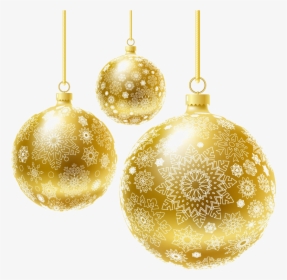 Gold Christmas Ornaments Clipart, HD Png Download, Free Download