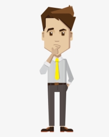 Cartoon Businessman Thinking - Cartoon Person Png, Transparent Png, Free Download
