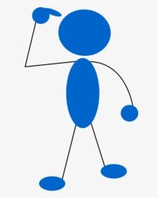 Blue Man Pointing To His Head - Person Thinking Clip Art, HD Png Download, Free Download
