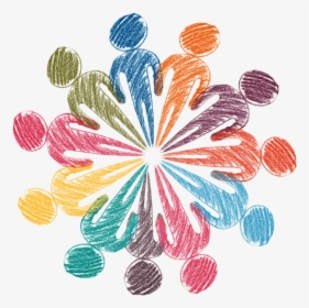 Crayon Drawing Of Schematic Human Figures In A Circle - Unity In Diversity Png, Transparent Png, Free Download