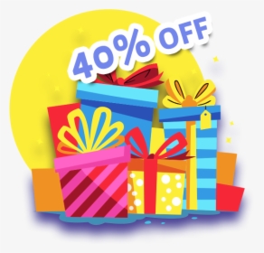 Transparent 40% Off Png - Christmas Gifts Vector, Png Download, Free Download