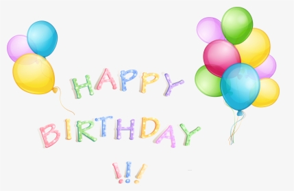 Birthday With Balloons Transparent - Balloon, HD Png Download, Free Download