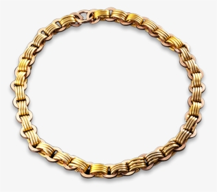 Victorian Gold Link Necklace - Transparent Gold Chain Circle, HD Png Download, Free Download