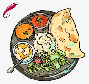 Indian Cuisine Pakora Samosa Rajma - Cartoon Images Of Indian Food, HD Png Download, Free Download