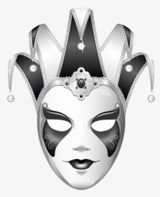 Clip Art Black And White Joker - Jester Mask Png, Transparent Png, Free Download