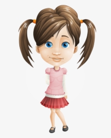 Elementary School Student Girl Cartoon Vector Character - Girl Cartoon Characters Png, Transparent Png, Free Download