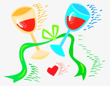 Vector Illustration Of Wedding Ceremony Wine Glasses, HD Png Download, Free Download