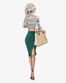 Shop Tumblr Sticker By - Fashion Blonde Girl Illustration, HD Png Download, Free Download